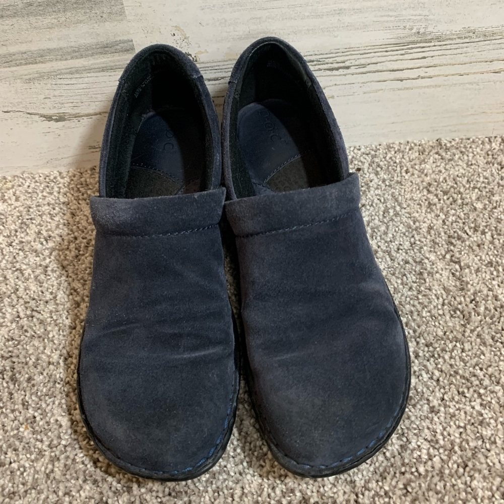 Blue suede Born clogs size 8 - Picture 4 of 7